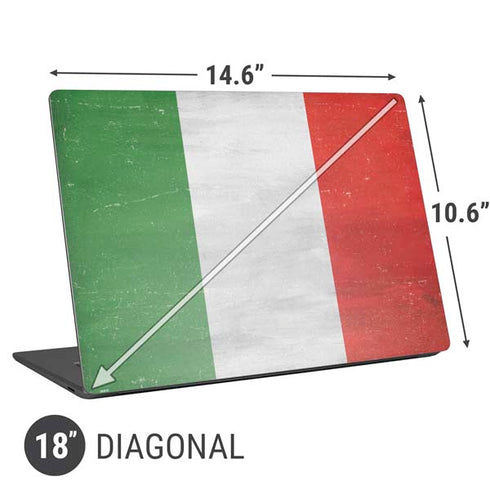 Italy Flag Distressed Universal Laptop 18in (14.6 x 10.6in) Skin